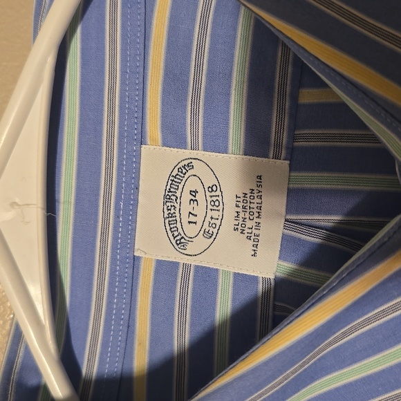 Brooks Brothers Longsleeve Button Down Shirt Blue Mens Size 17/34 - Picture 3 of 4